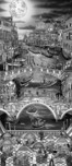 Charles Fazzino Art Charles Fazzino Art Midnight in Venice (PR) (Black and White) (ALU)